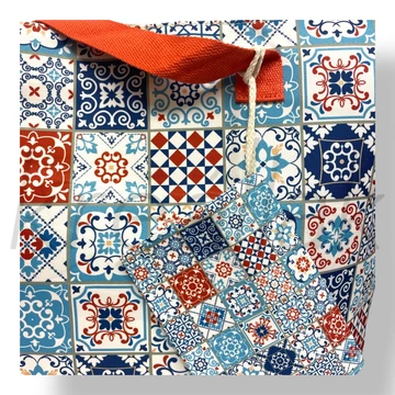 Piros bohém mintás strandtáska