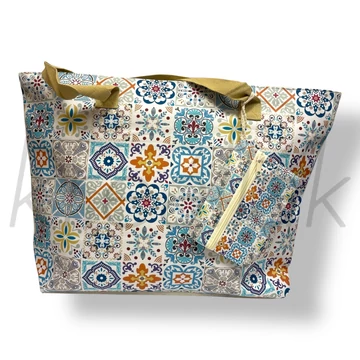 Sárga bohém mintás strandtáska