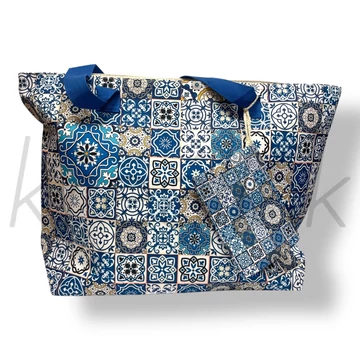 Türkizkék bohém srandtáska