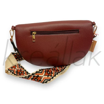 Válltáska - Bordó mintás pántos válltáska