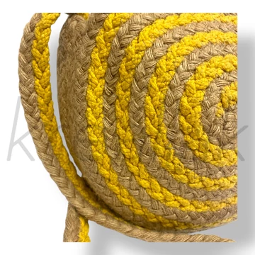 Sárga kör szalma táska