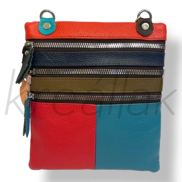 Türkizkék bőr oldaltáska