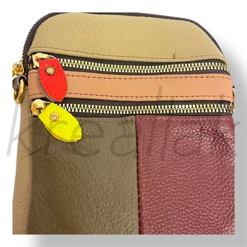 Bordó színes bőr válltáska