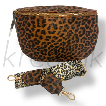 Barna párduc mintás táska