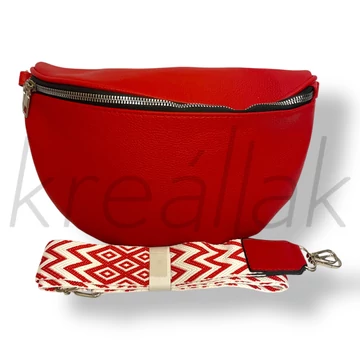 Piros mintás pántos válltáska