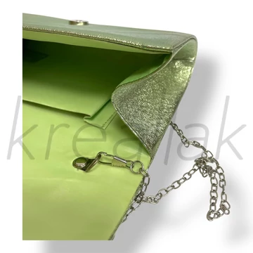 Alma zöld fényes alkalmi táska
