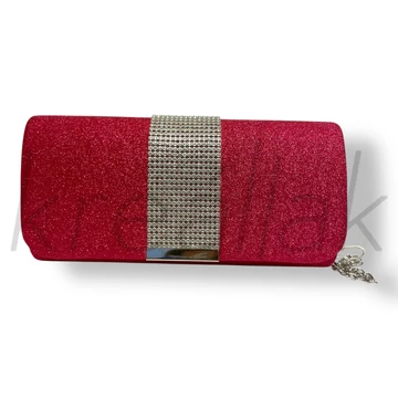 Piros csillogó strasszos táska