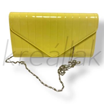 Sárga csíkos lakk táska