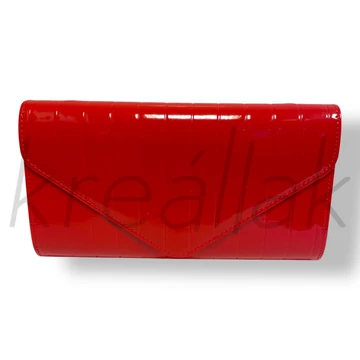 Piros lakk csíkos táska