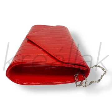 Piros lakk csíkos táska