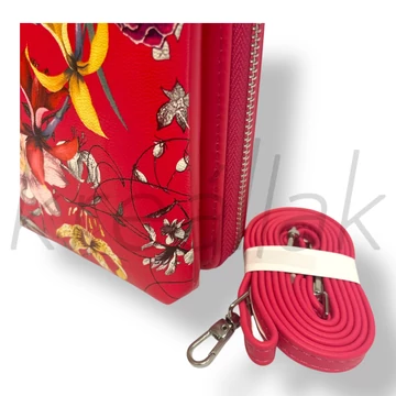 Pink virágos telefontartó táska