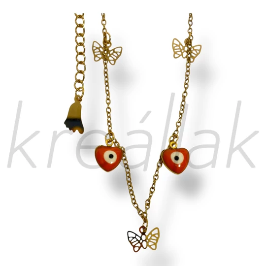 Arany színű narancs szív bokalánc