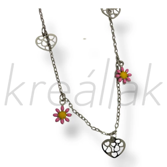 Pink margaréta ezüst bokalánc 