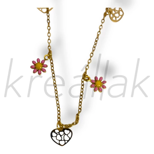 Pink margaréta bokalánc arany színben