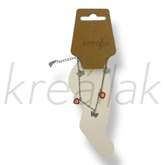 Ezüst színű narancs szív bokalánc