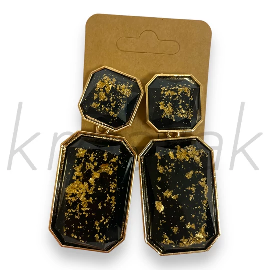 Fülbevaló - Fekete-arany lapos fülbevaló