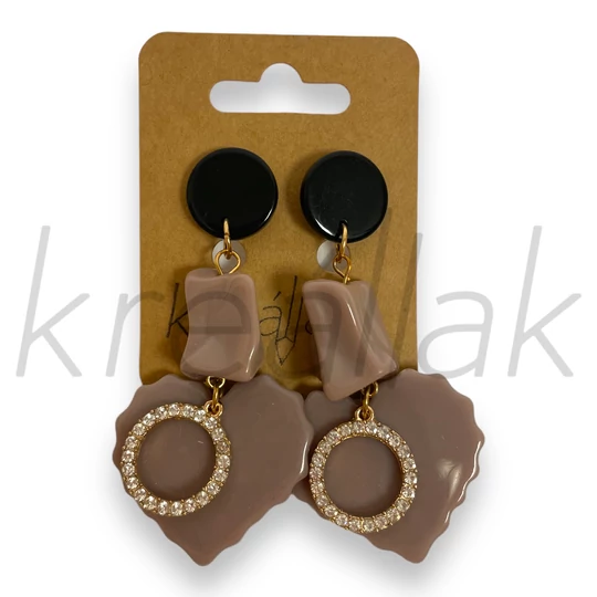 Fülbevaló - Szives plasztik mályva fülbevaló