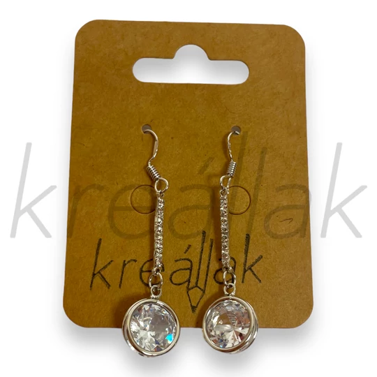 Fülbevaló - Ezüst színű köves fülbevaló