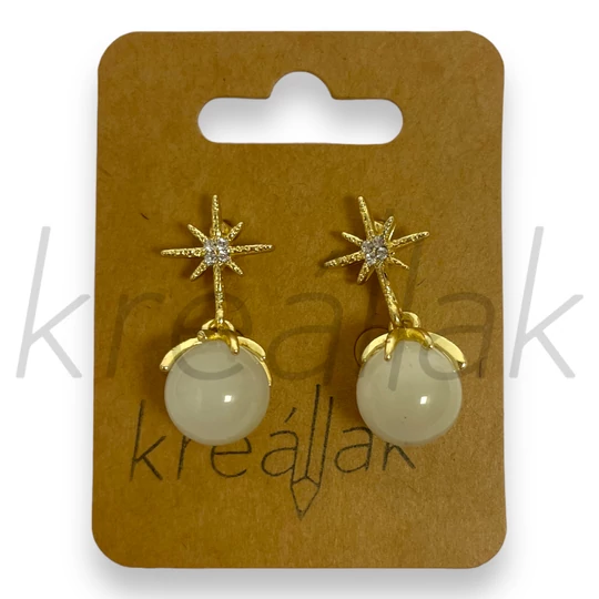 Fülbevaló - Csillagos gyöngyös fülbevaló