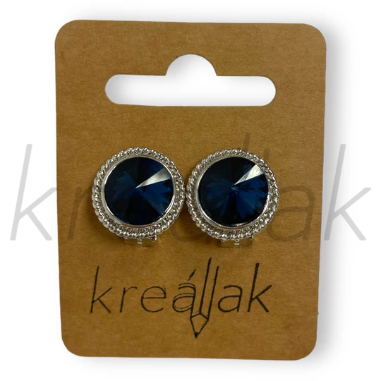 Fülbevaló - Kék köves klipszes fülbevaló