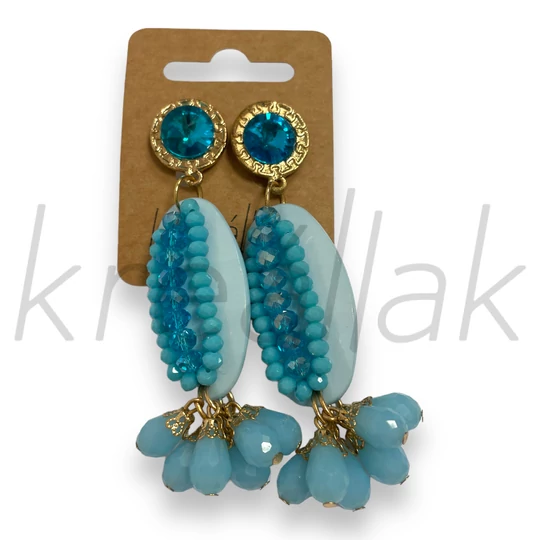 Fülbevaló - Gyöngyös,díszes türkíz fülbevaló