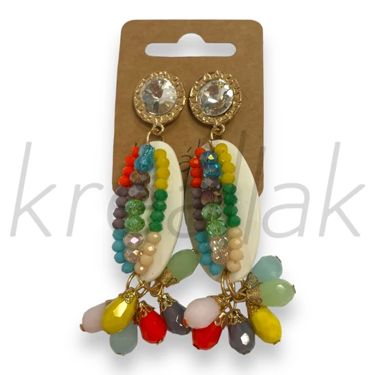 Fülbevaló - Dekoratív,díszes lelogó fülbevaló fehér