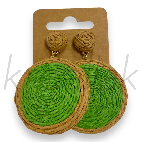 Fülbevaló - Kerek szalma fülbevaló