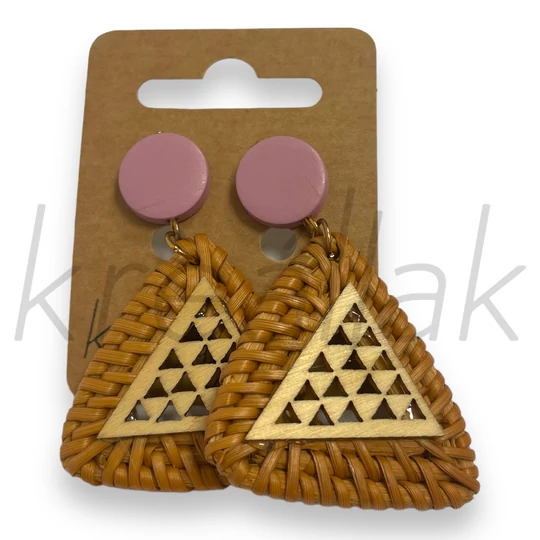 Fülbevaló - Lila,natúr fa fülbevaló