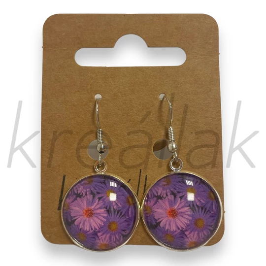 Fülbevaló - Margarétás üveglencsés fülbevaló