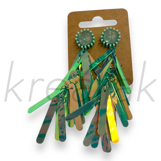 Fülbevaló - Türkyzkék flitteres fülbevaló