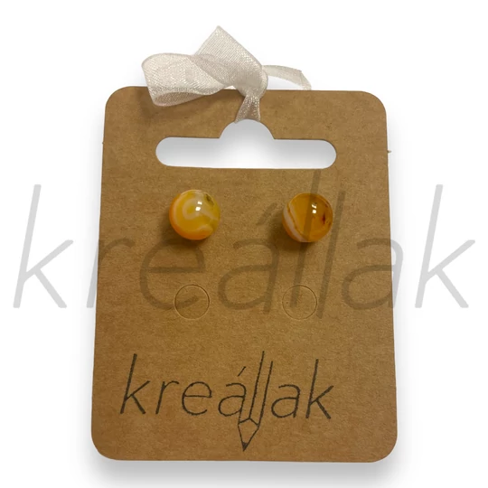 Fülbevaló - Achát golyós fülbevaló