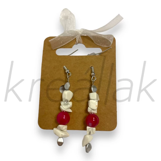Fülbevaló - Achát,howlit fülbevaló