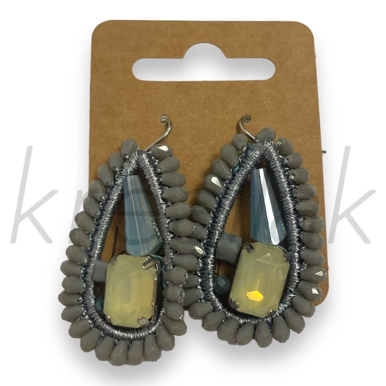 Fülbevaló - Szürke gyöngyös fólbevaló