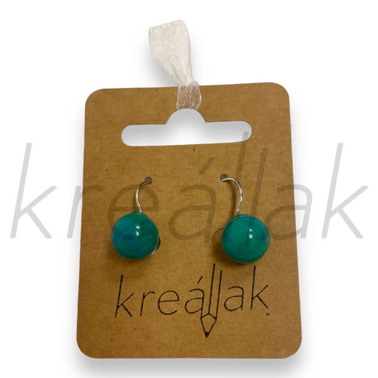 Fülbevaló - Türkíz gyöngyös fülbevaló
