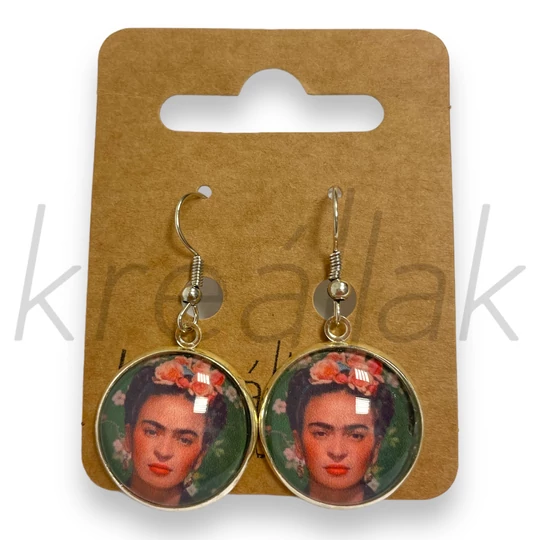Fülbevaló - üveglencsés,Frida Khalo fülbevaló