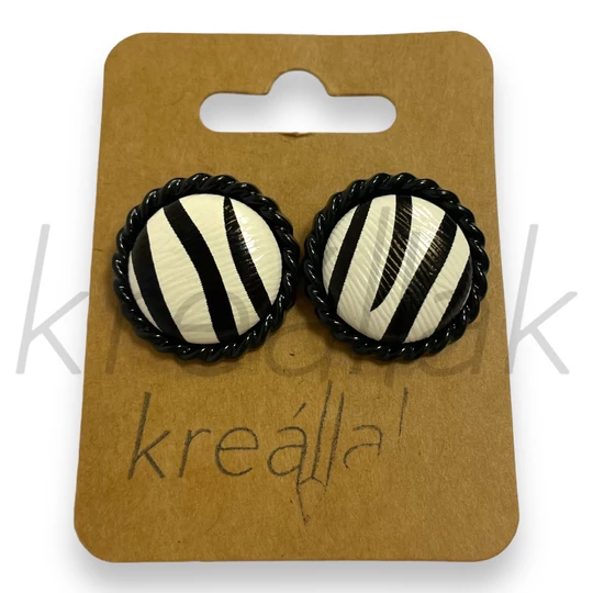 Fülbevaló - Zebra mintás fülbevaló