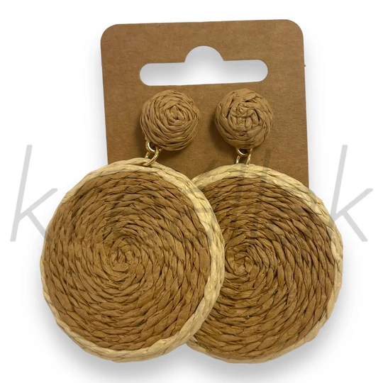 Fülbevaló - Körlapos szalma fülbevaló