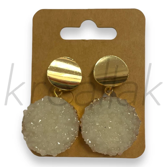 Fülbevaló - Fehér kristályos fülbevaló