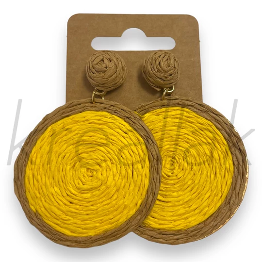 Fülbevaló - Körlapos szalma fülbevaló