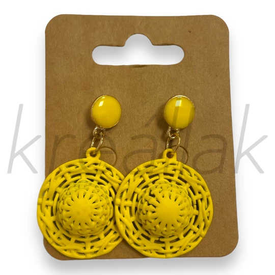 Fülbevaló - Sárga kalap fülbevaló