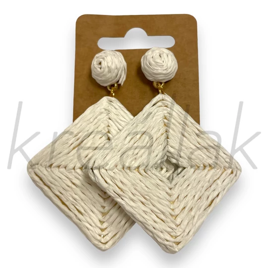 Fülbevaló - Rombusz szalma fülbevaló