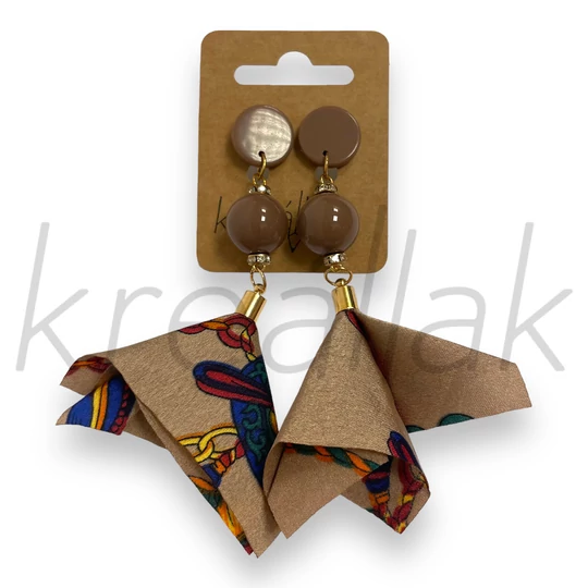 Fülbevaló - Textil díszes fülbevaló tobe