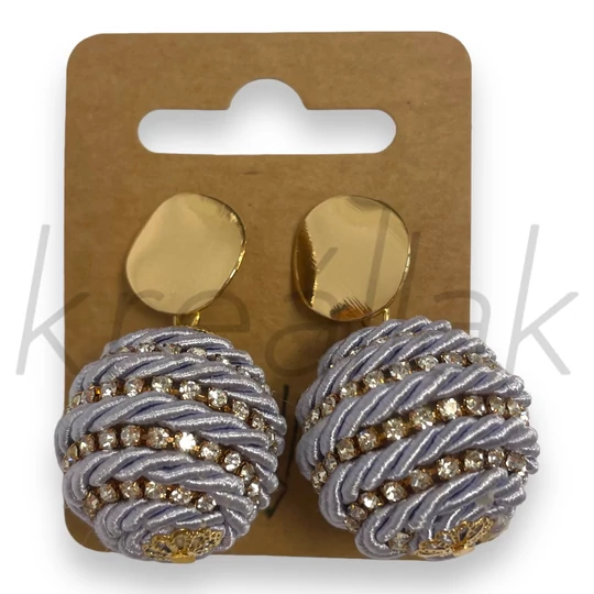 Fülbevaló - Zsinóros,köves gömb fülbevaló