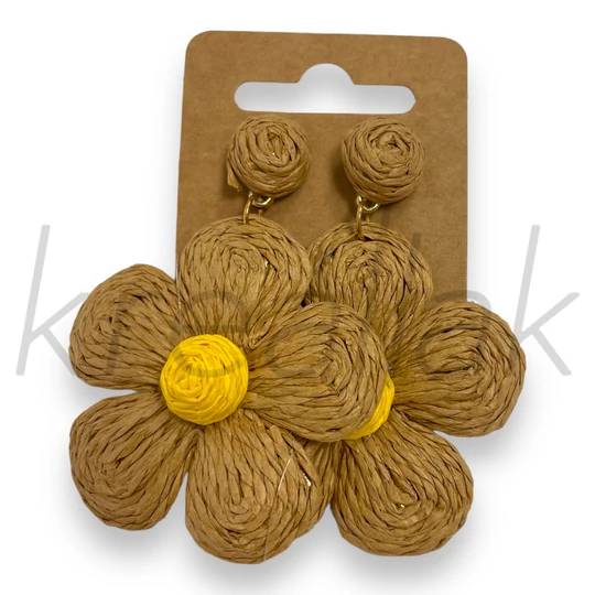 Fülbevaló - Virág szalma fülbevaló