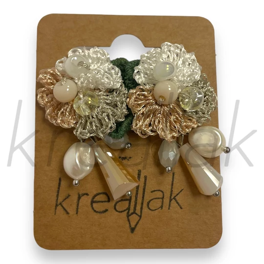 Fülbevaló - Horgolt,gyöngyös fülbevaló