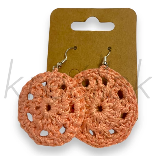 Fülbevaló - Horgolt rózsaszín fülbevaló