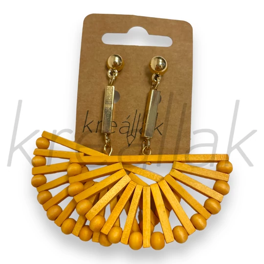 Fülbevaló - Legyező formájú fa fülbevaló