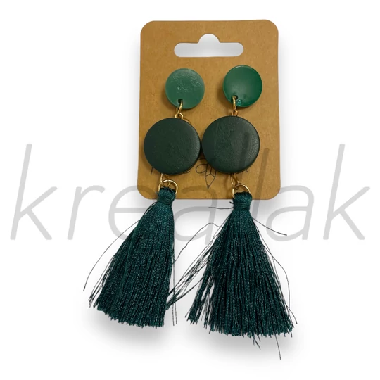 Fülbevaló - Zöld fa bojtos fülbevaló