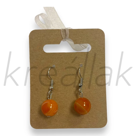 Fülbevaló - Festett achát golyó fülbevaló