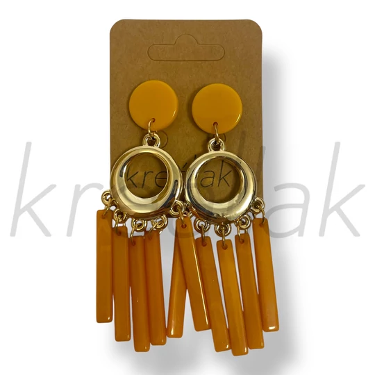 Narancssárga lógó rúd fülbevaló